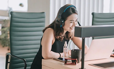 woman working at a desk